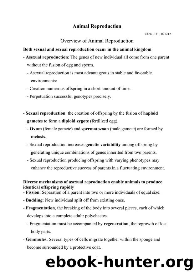 Animal Reproduction by 莊淑君