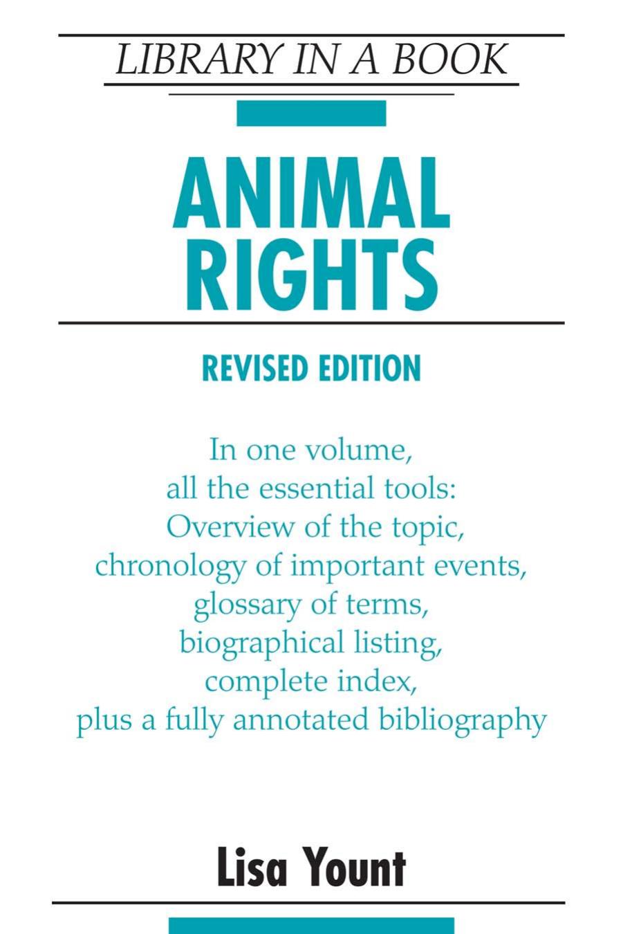 Animal Rights Library in a Book by Lisa Yount (2007)