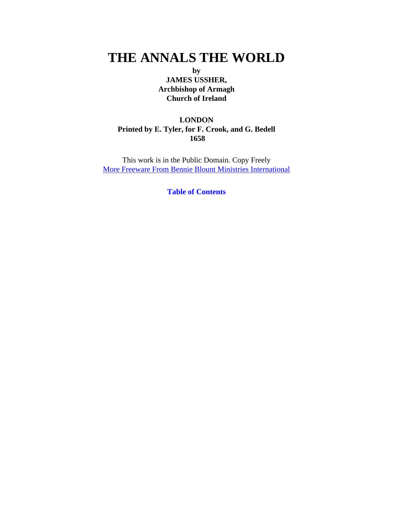 Annals of the World by The Annals Of The World