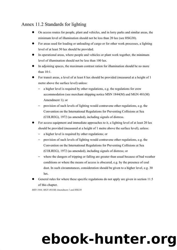 Annex 11.2 Standards for lighting by Redistributed by Regs4ships Ltd