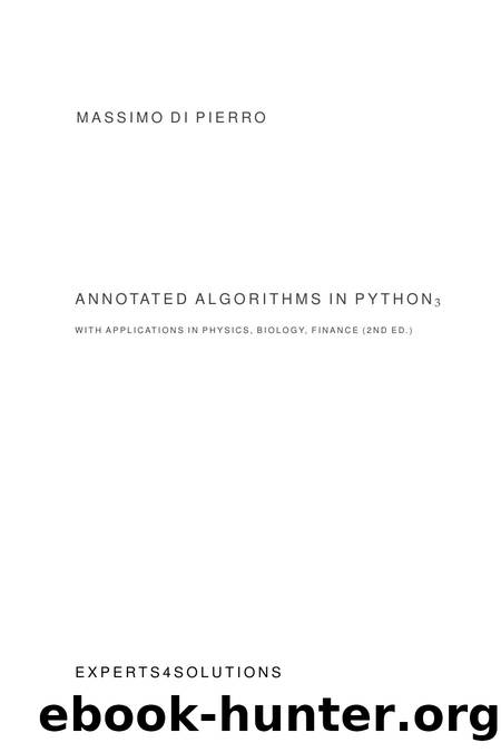 Annotated Algorithms in Python3 by Massimo Di Pierro