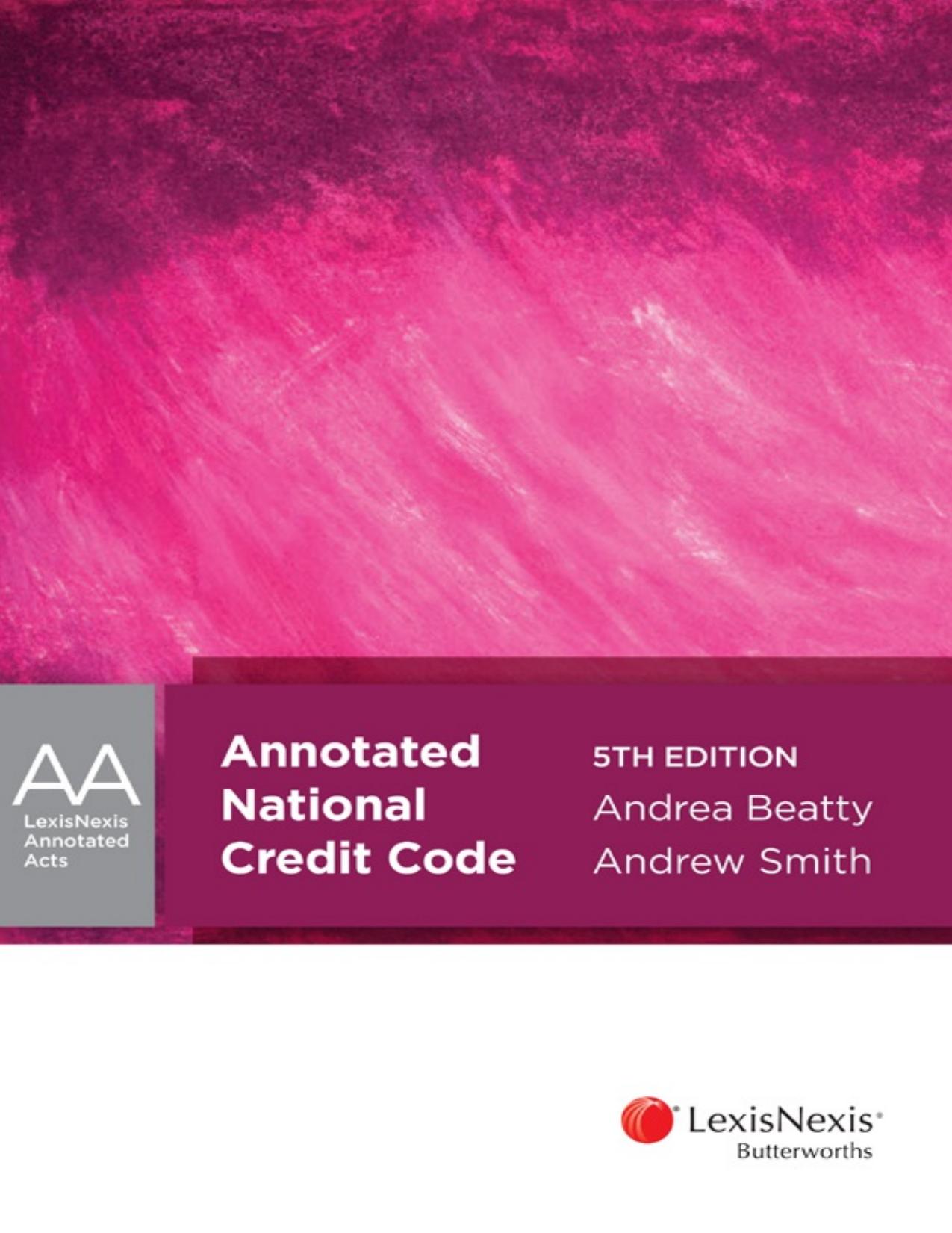 Annotated national credit code by Andrea Patricia Beatty