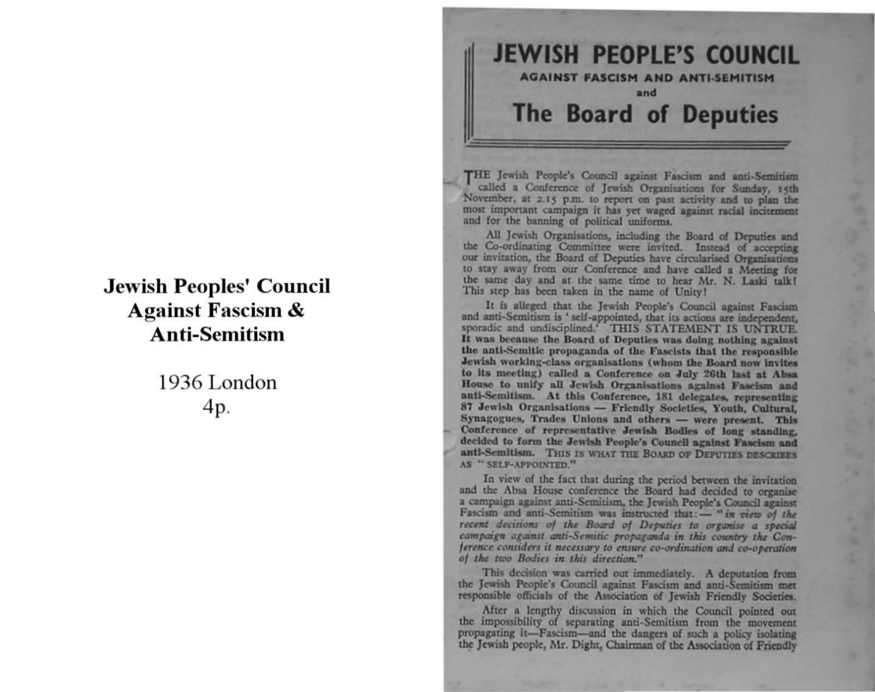 Anon by Jewish Council Against Fascism