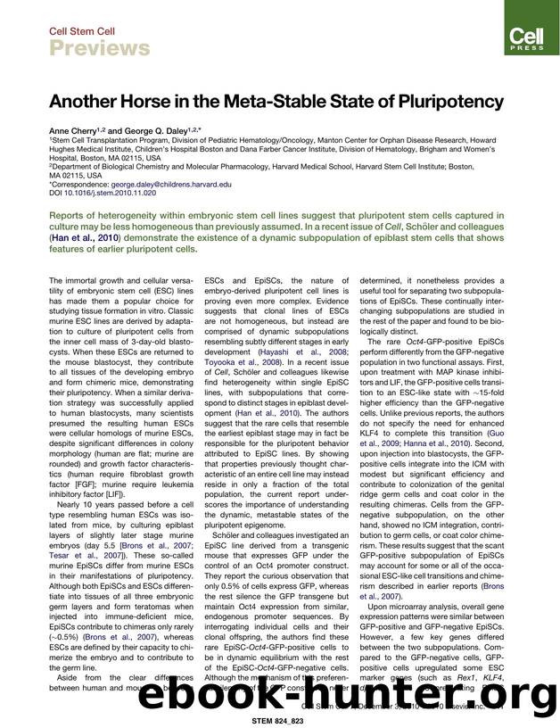 Another Horse in the Meta-Stable State of Pluripotency by Anne Cherry & George Q. Daley