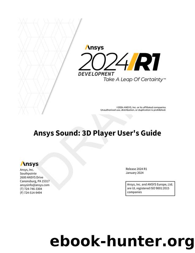 Ansys Sound: 3D Player User's Guide by Ansys Inc