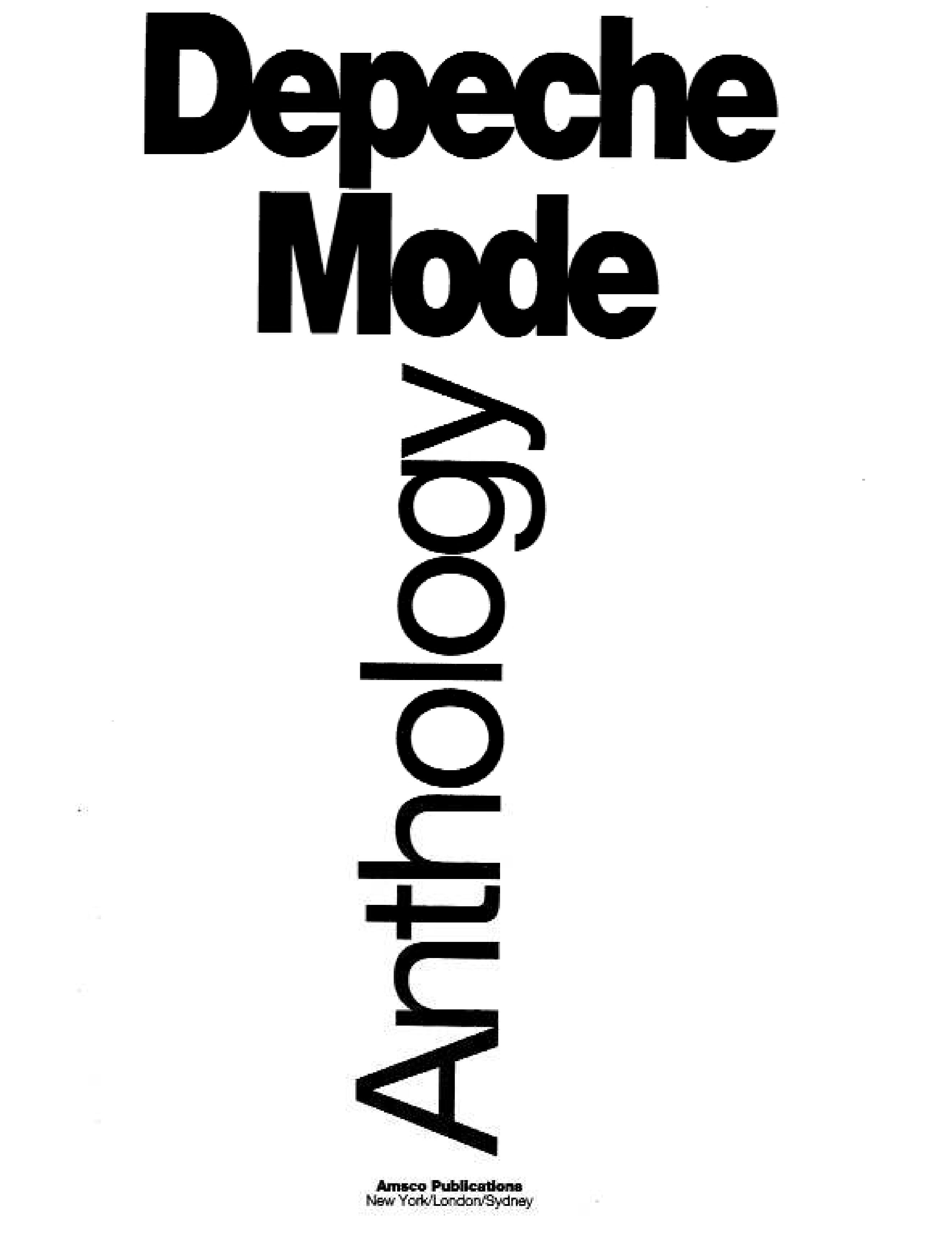 Anthology of Depeche Mode. Depeche Mode Sheet Music by Hal Leonard Corp