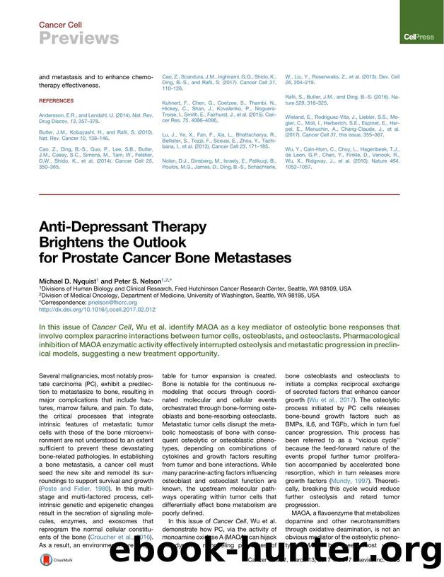 Anti-Depressant Therapy Brightens the Outlook for Prostate Cancer Bone Metastases by Michael D. Nyquist & Peter S. Nelson