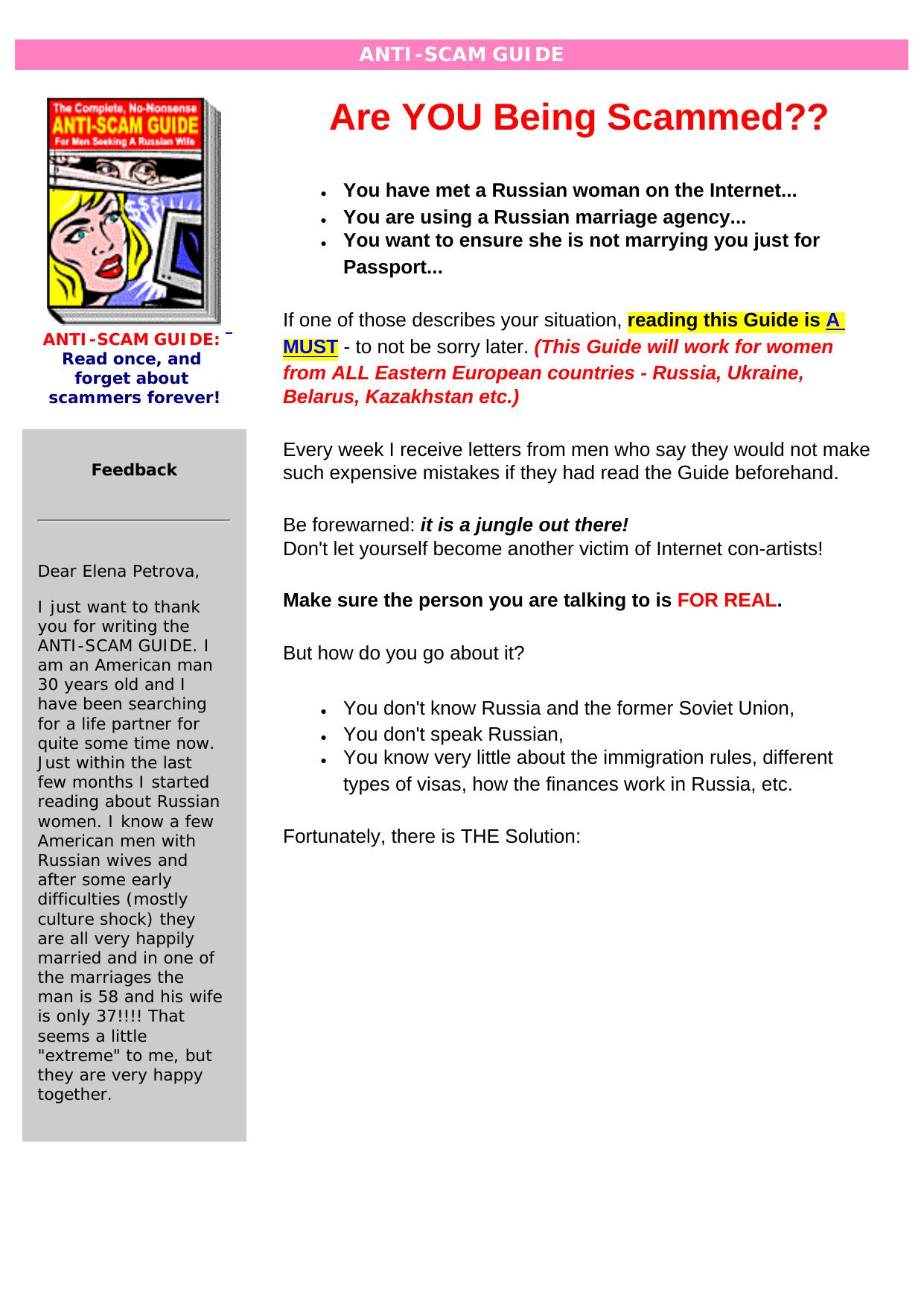 Anti-Scam Manual For Online Dating. by Best of Kuszter's Collection