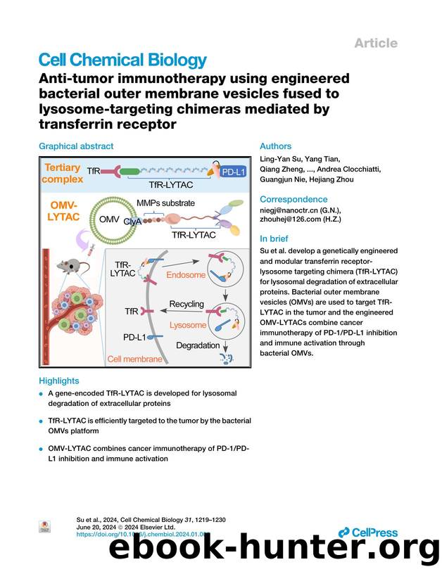 Anti-tumor immunotherapy using engineered bacterial outer membrane vesicles fused to lysosome-targeting chimeras mediated by transferrin receptor by unknow