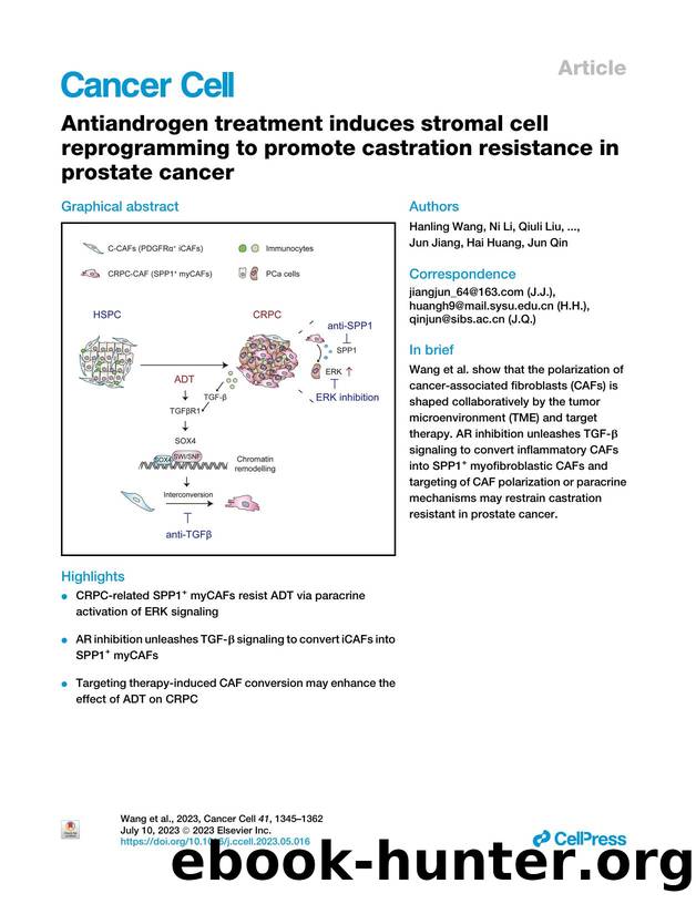Antiandrogen treatment induces stromal cell reprogramming to promote castration resistance in prostate cancer by unknow