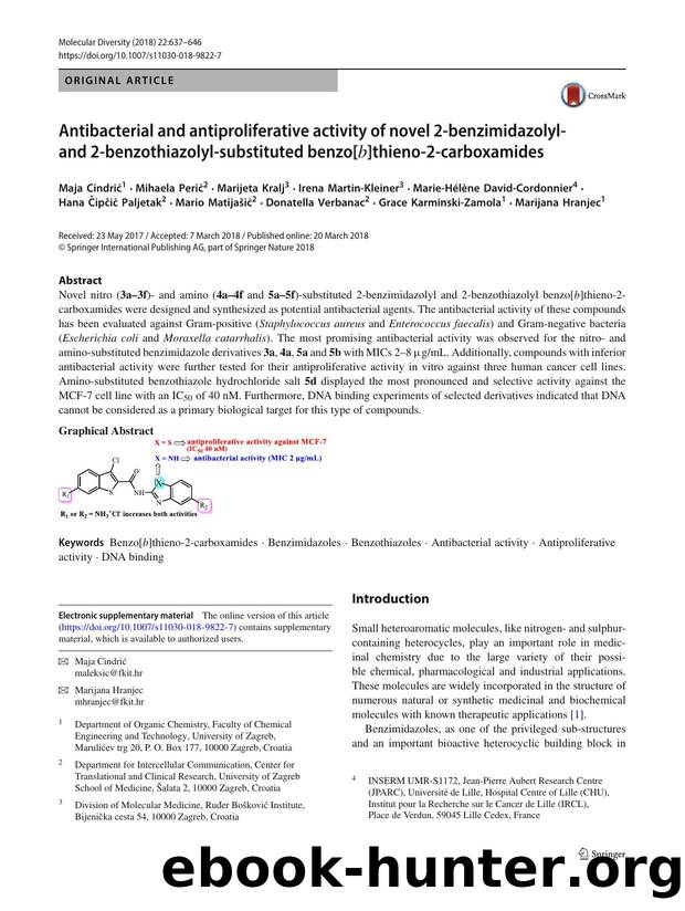 Antibacterial and antiproliferative activity of novel 2-benzimidazolyl- and 2-benzothiazolyl-substituted benzo[b]thieno-2-carboxamides by unknow