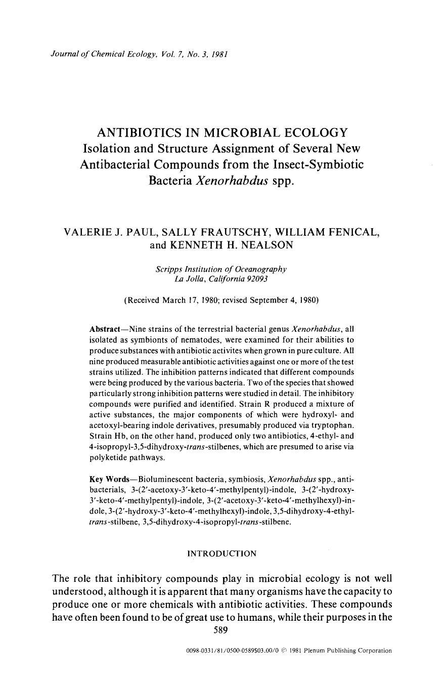 Antibiotics in microbial ecology by Unknown
