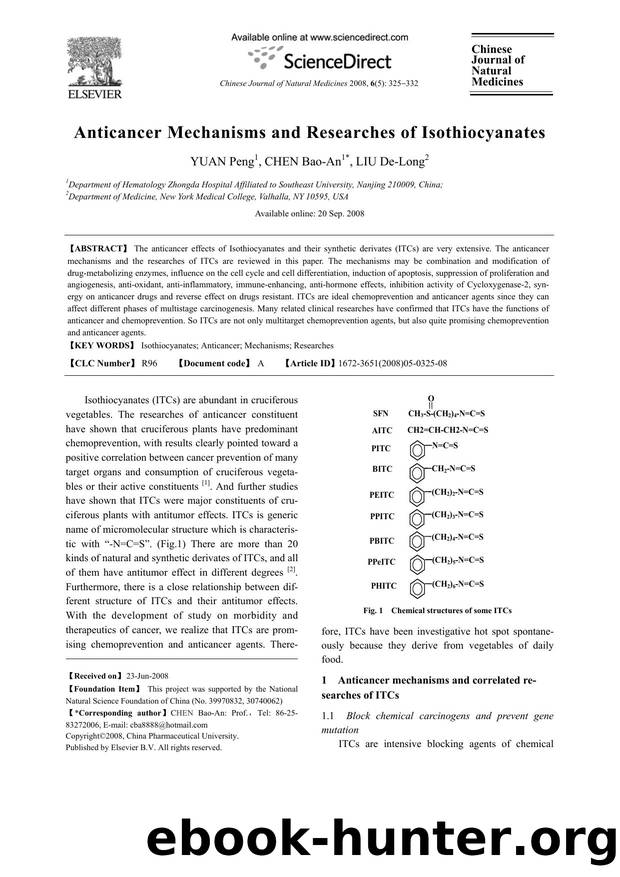 Anticancer Mechanisms and Researches of Isothiocyanates by YUAN; Peng CHEN; Bao-An LIU