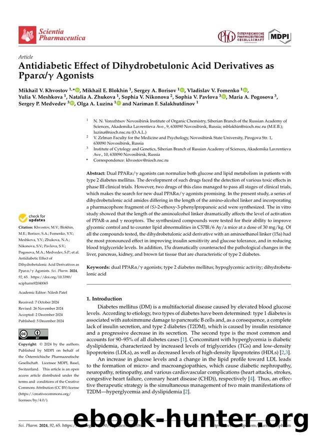 Antidiabetic Effect of Dihydrobetulonic Acid Derivatives as Ppar Agonists by unknow