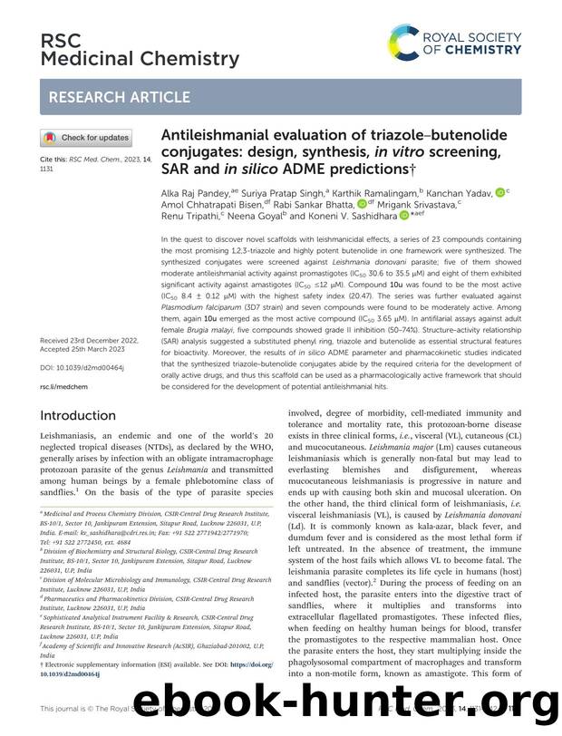 Antileishmanial evaluation of triazoleâbutenolide conjugates: design, synthesis, in vitro screening, SAR and in silico ADME predictions by unknow