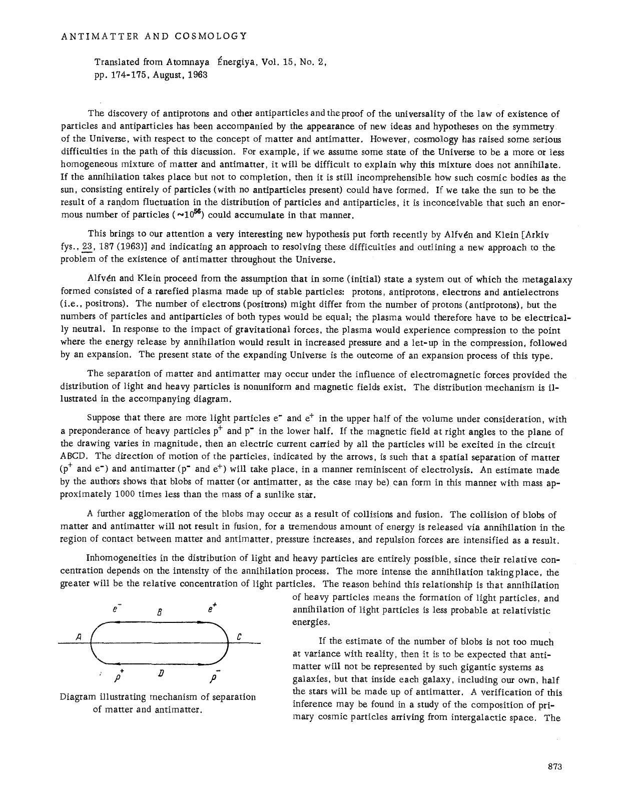 Antimatter and cosmology by Unknown