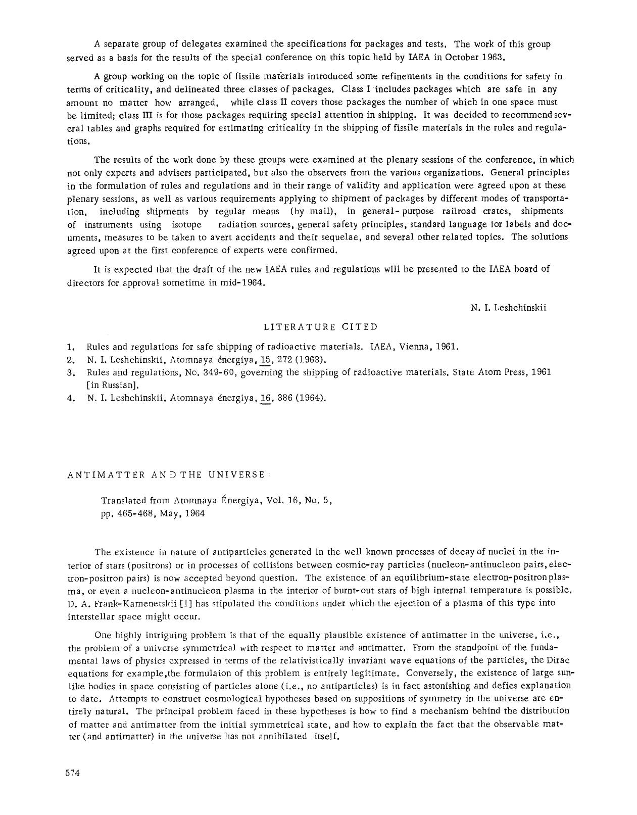 Antimatter and the universe by Unknown