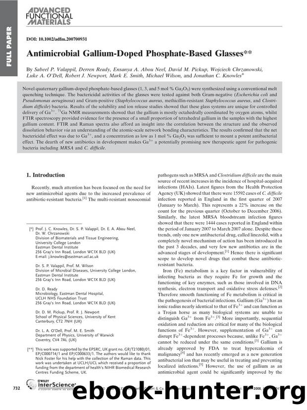 Antimicrobial Gallium-Doped Phosphate-Based Glasses by Unknown