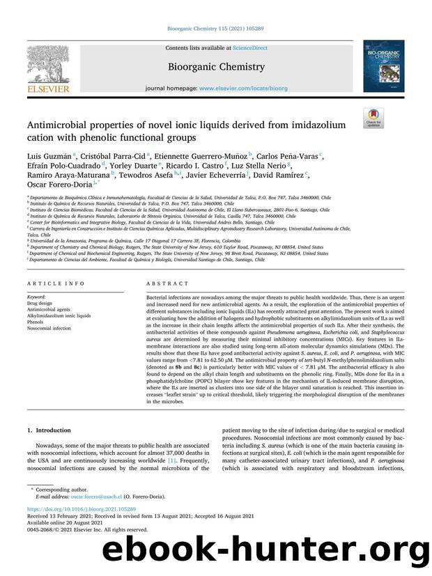 Antimicrobial properties of novel ionic liquids derived from imidazolium cation with phenolic functional groups by unknow