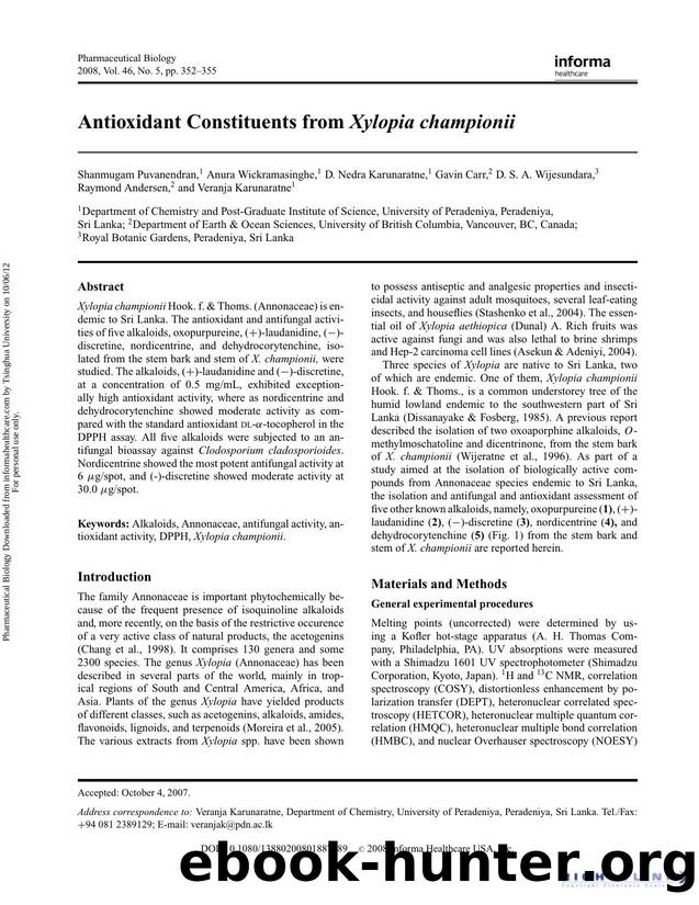 Antioxidant Constituents from Xylopia championii. by unknow