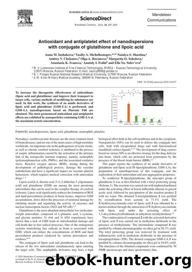 Antioxidant and antiplatelet effect of nanodispersions with conjugate of glutathione and lipoic acid by unknow