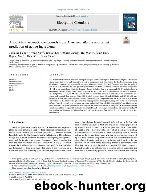 Antioxidant aromatic compounds from Amomum villosum and target prediction of active ingredients by unknow