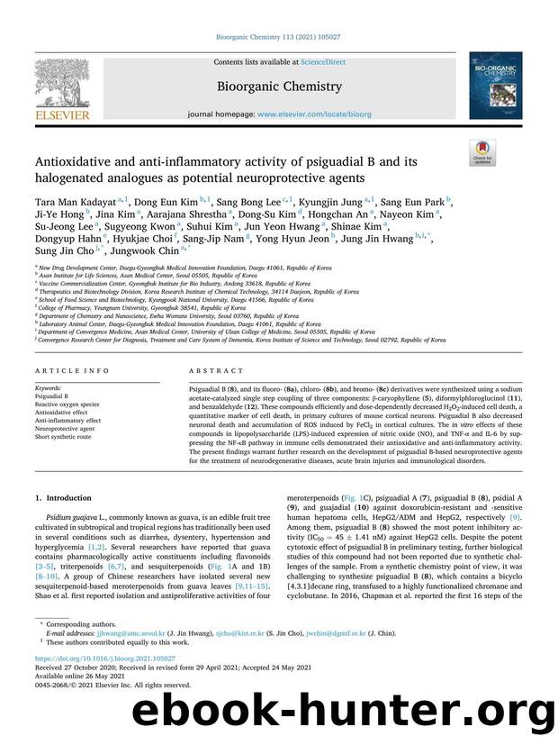 Antioxidative and anti-inflammatory activity of psiguadial B and its halogenated analogues as potential neuroprotective agents by unknow