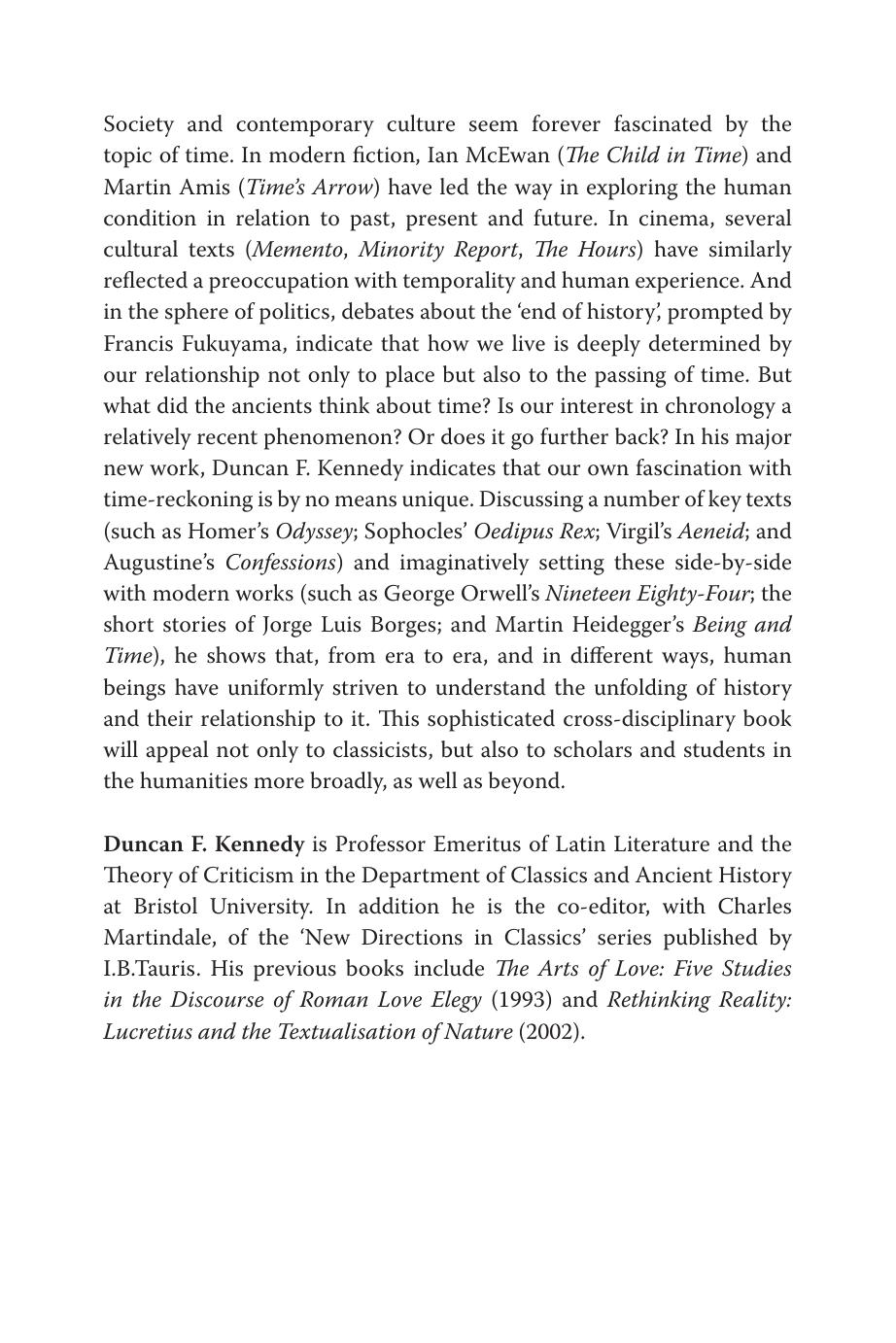 Antiquity and the Meanings of Time by Kennedy Duncan F.;