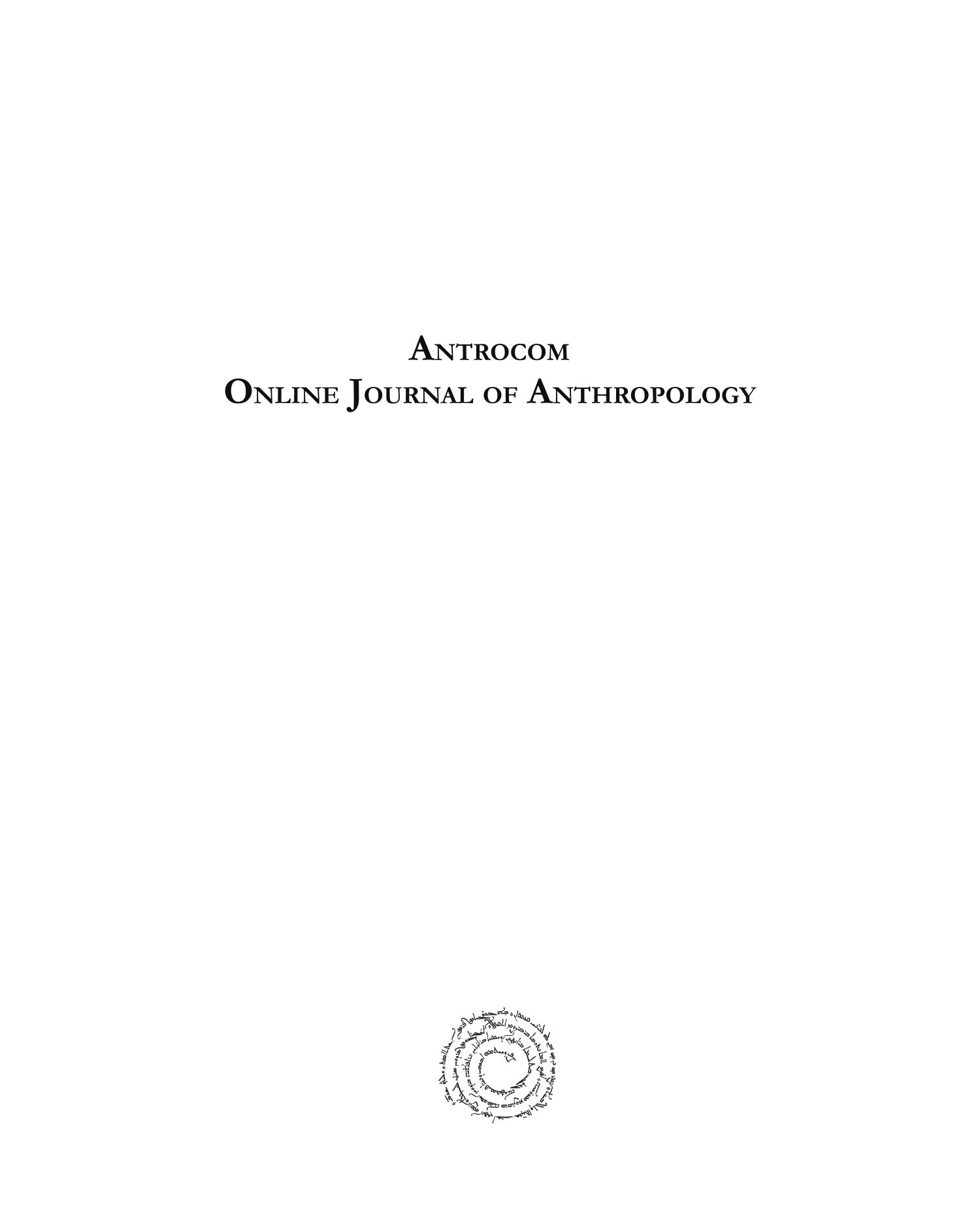 Antrocom: Online Journal of Anthropology by Marco Menicocci;Moreno Tiziani