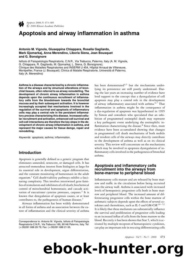 Apoptosis and airway inflammation in asthma by Unknown