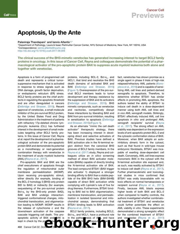 Apoptosis, Up the Ante by Palaniraja Thandapani & Iannis Aifantis