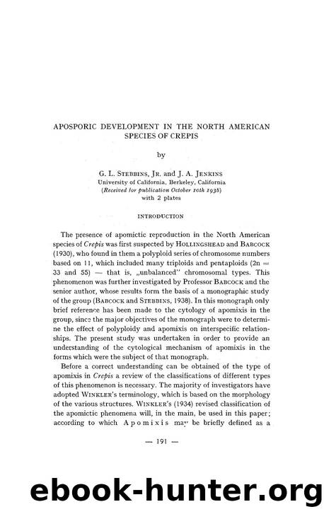 Aposporic development in the North American species of Crepis by Unknown