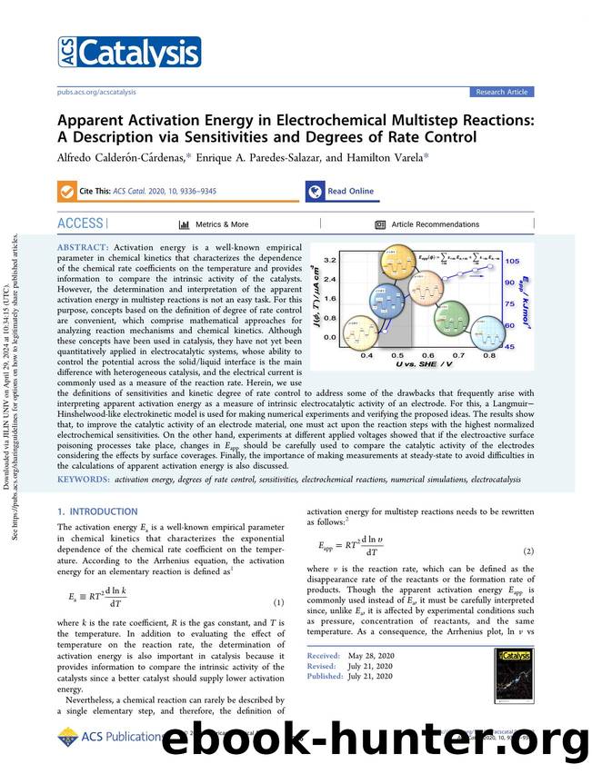 Apparent Activation Energy in Electrochemical Multistep Reactions: A Description via Sensitivities and Degrees of Rate Control by Alfredo Calderón-Cárdenas Enrique A. Paredes-Salazar & Hamilton Varela