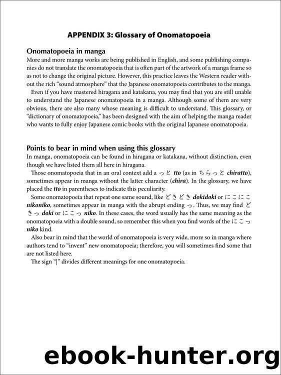 Appendix 3 Glossary of Onomatopeia by Unknown
