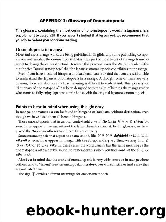 Appendix 3 Glossary of Onomatopoeia by Unknown