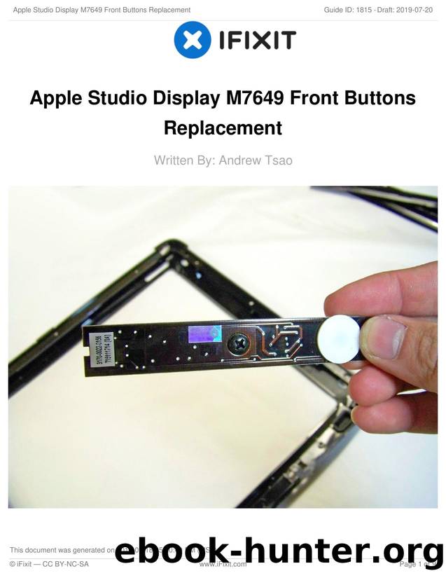 Apple Studio Display M7649 Front Buttons Replacement by Unknown