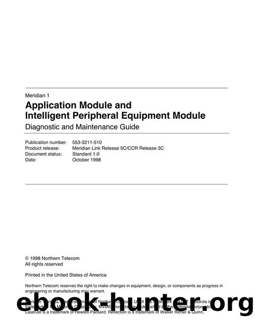 Application Module and IPE Module Diagnostic and Maintenance Guide by Unknown