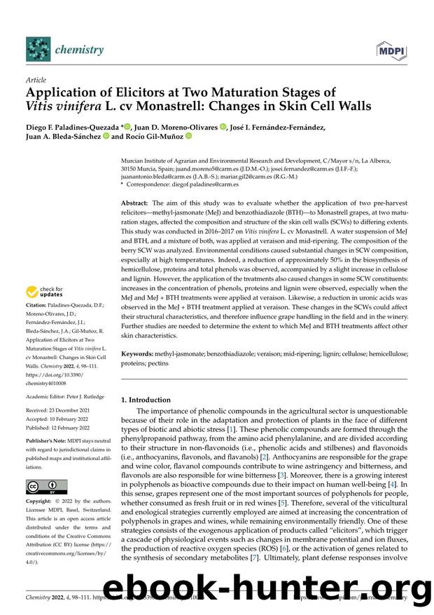 Application of Elicitors at Two Maturation Stages of Vitis vinifera L. cv Monastrell: Changes in Skin Cell Walls by unknow