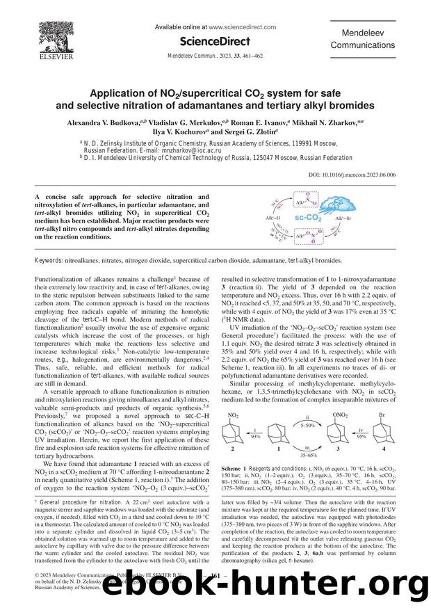 Application of NO2supercritical CO2 system for safe and selective nitration of adamantanes and tertiary alkyl bromides by unknow