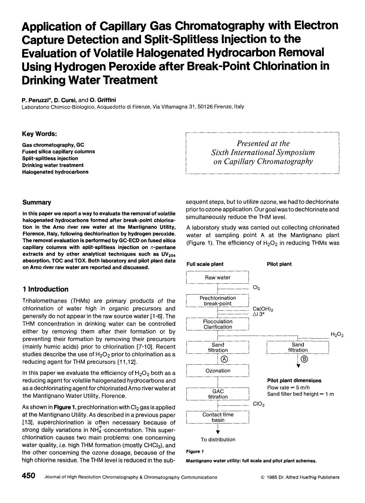 Application of capillary gas chromatography with electron capture detection and split-splitless injection to the evaluation of volatile halogenated hydrocarbon removal using hydrog by Unknown