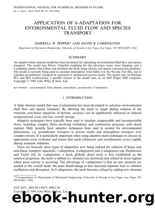 Application of h-adaptation for environmental fluid flow and species transport by Unknown