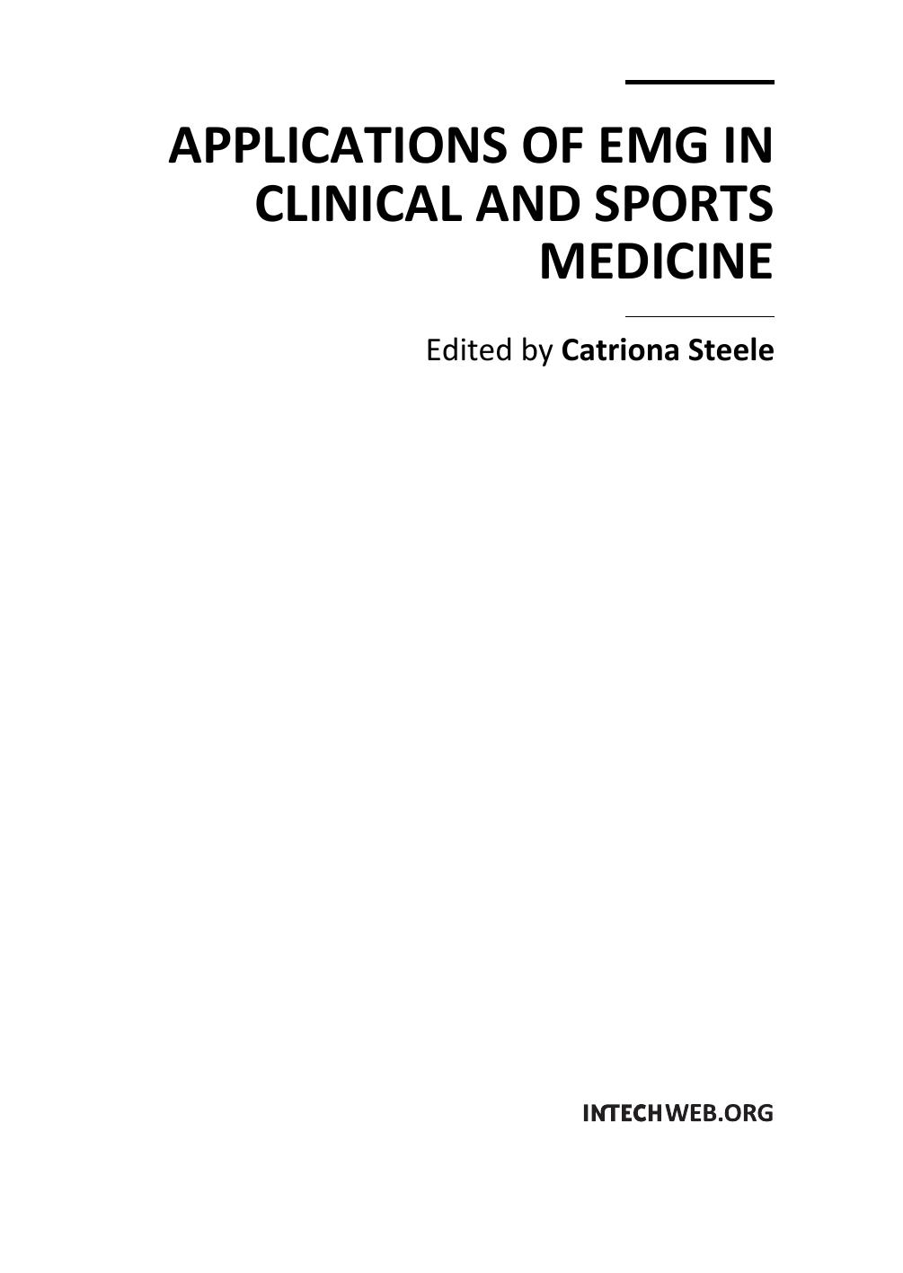 Applications of EMG in Clinical and Sports Medicine by Catriona Steele