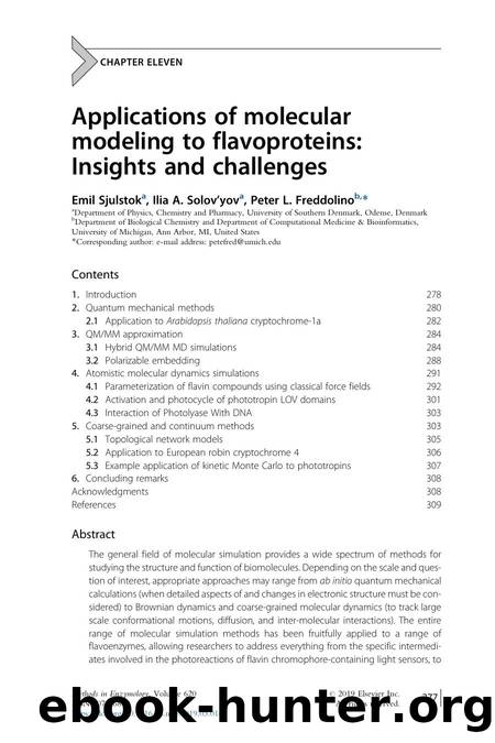 Applications of molecular modeling to flavoproteins: Insights and challenges by Emil Sjulstok & Ilia A. Solov'yov & Peter L. Freddolino