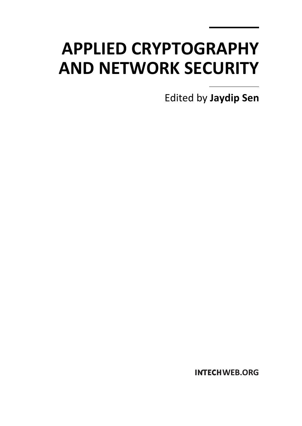 Applied Cryptography and Network Security by Sen J. (Ed.)