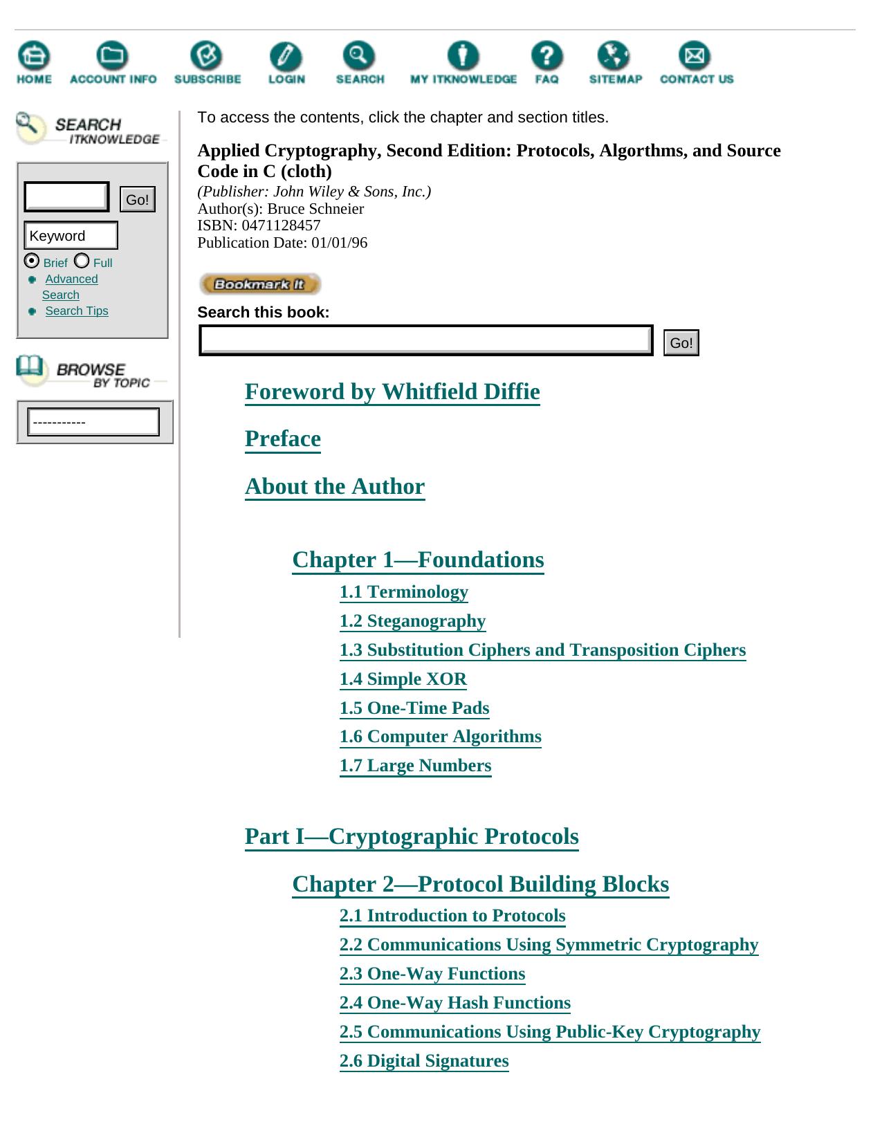 Applied Cryptography by Bruce Schneier