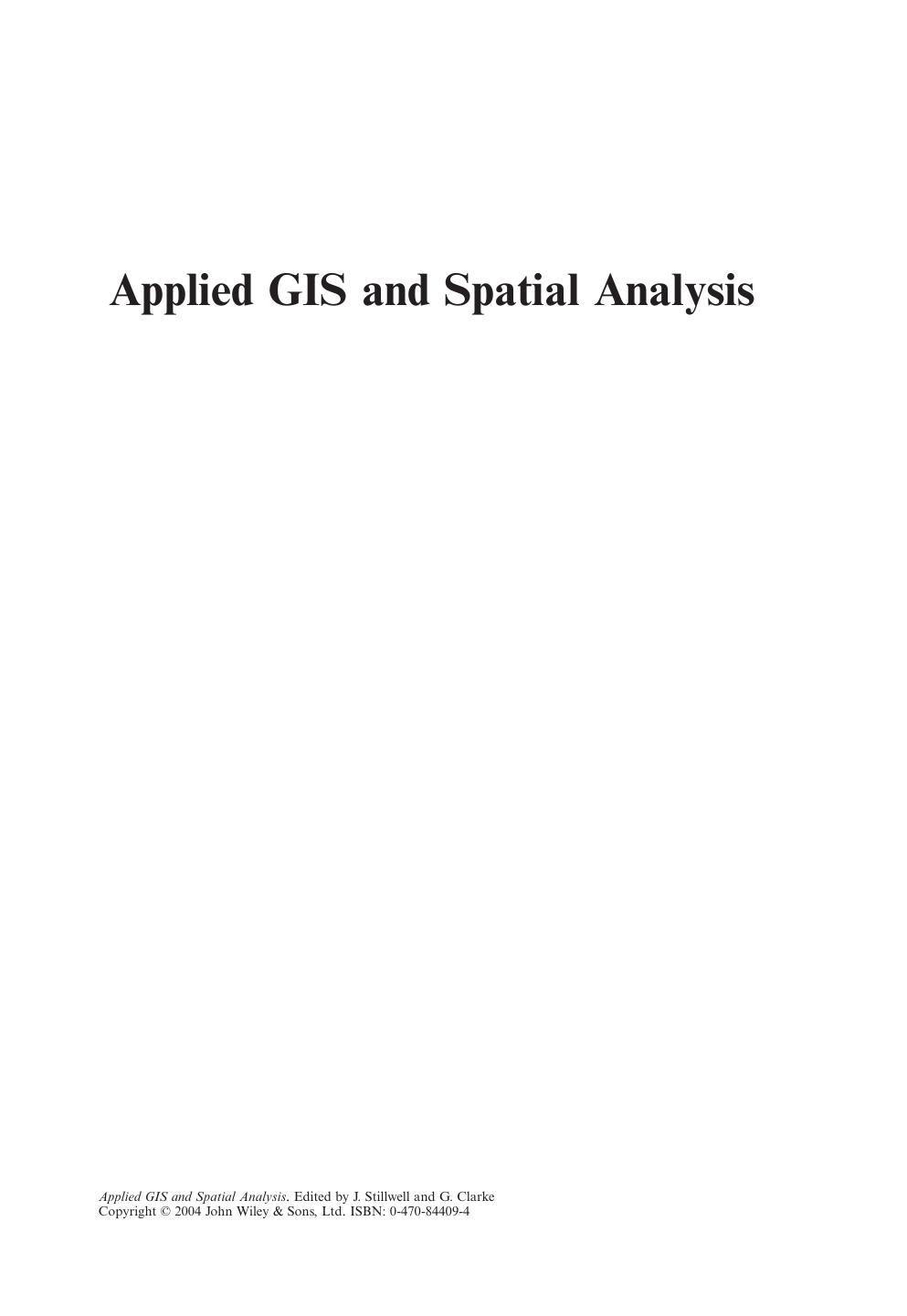 Applied GIS and Spatial Analysis by Unknown