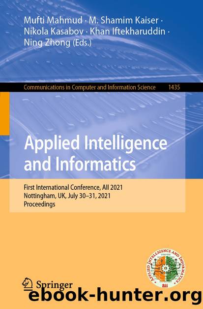 Applied Intelligence and Informatics by Unknown