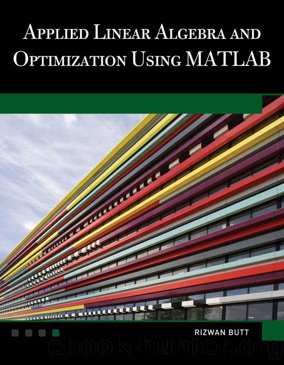 Applied Linear Algebra and Optimization Using MATLAB by Butt PhD R