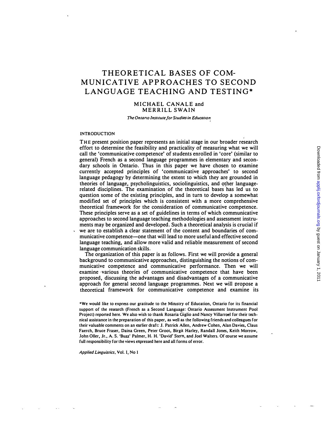 Applied Linguistics, Volum1 , Issue 1, 1980 by Oxford University
