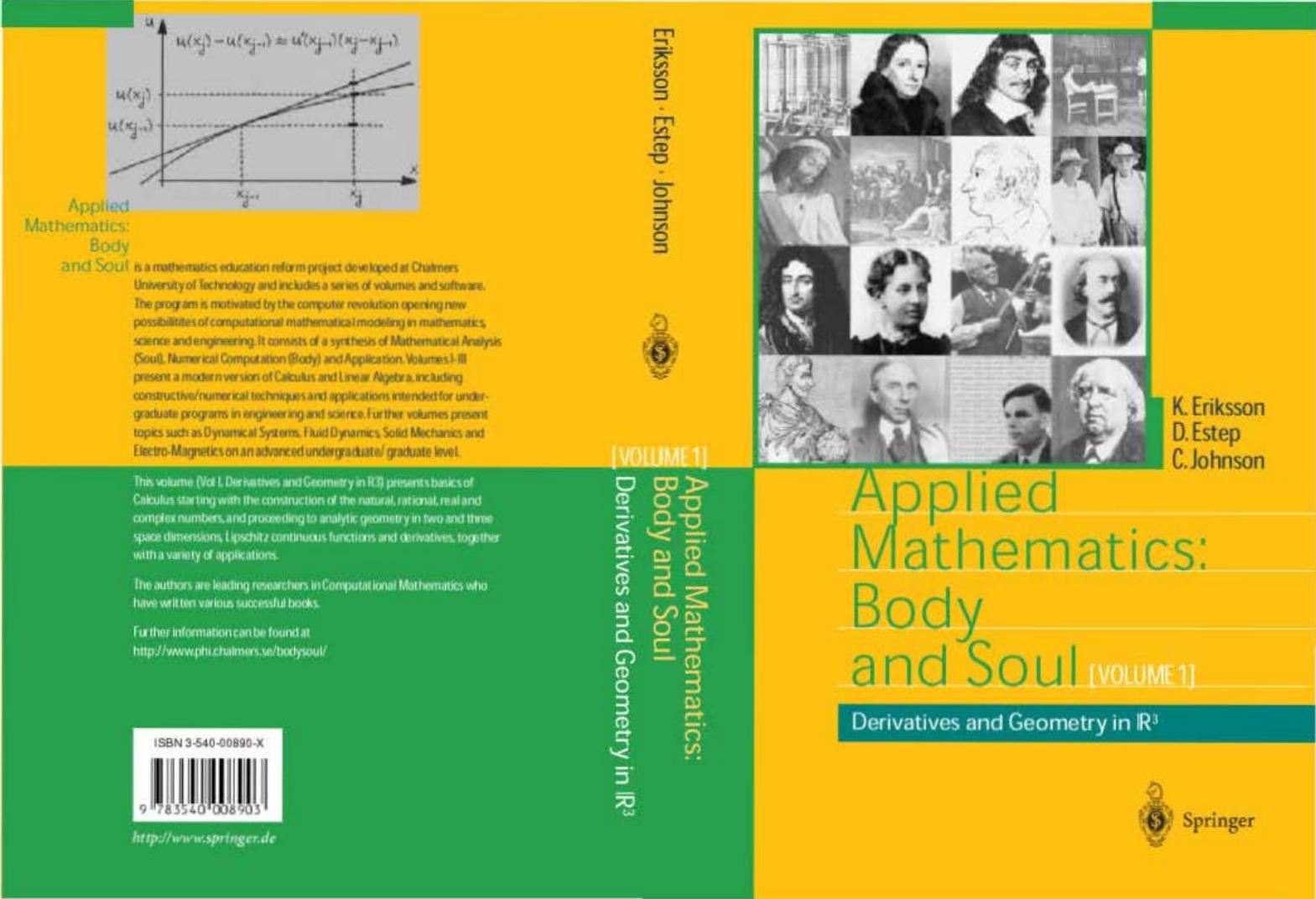 Applied Mathematics Body and Soul, Volume 1: Derivatives and Geometry in R3 by Kenneth Eriksson Donald Estep Claes Johnson